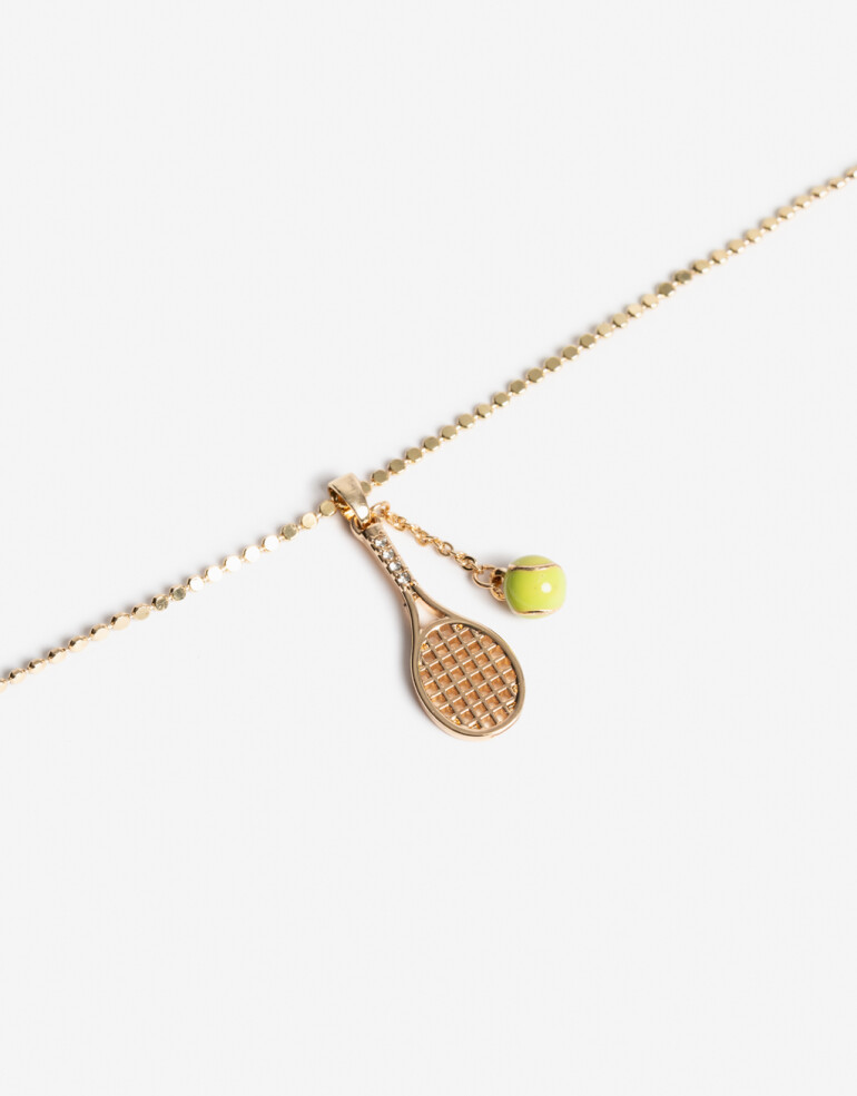 Cadena Corta con Dije Color Collar Athletic Bling - Dorado