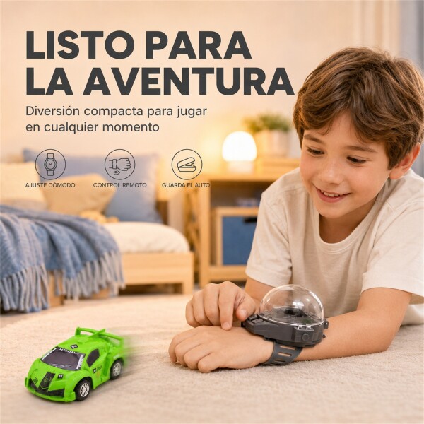 Auto a Control Remoto con Pulsera y Cápsula de Guardado Verde 1