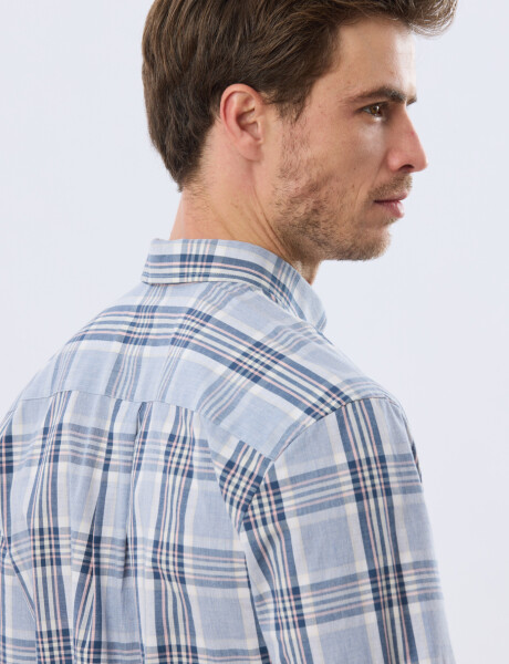 CAMISA CUADROS Celeste