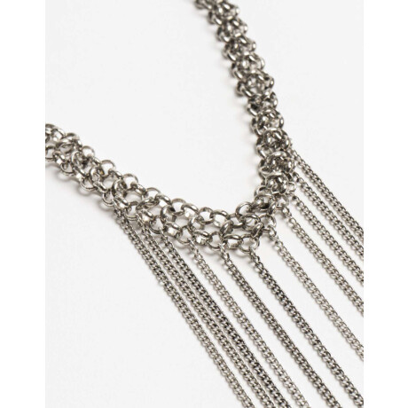 Collares Largos Mesh Plateado Antique Silver