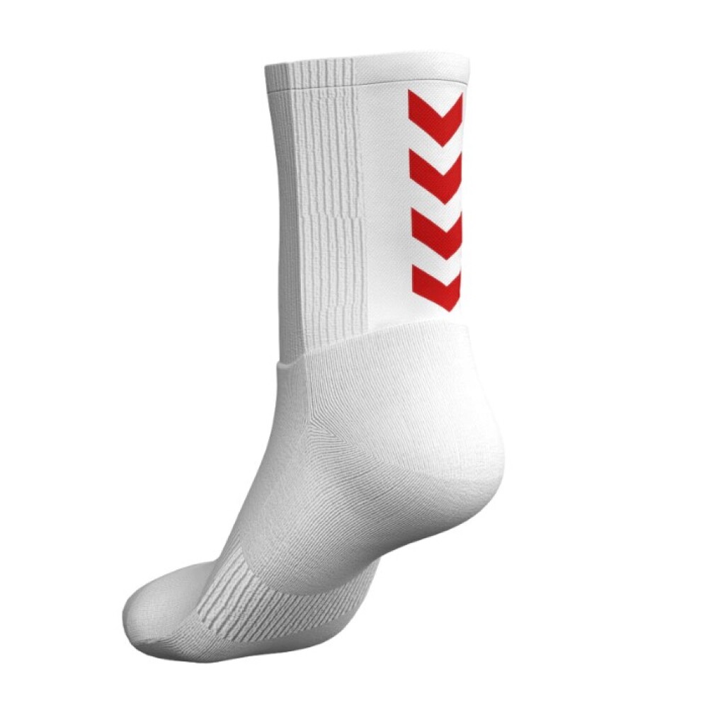 MEDIAS JUEGO ALGODON 3/4 BLANCO/ROJO