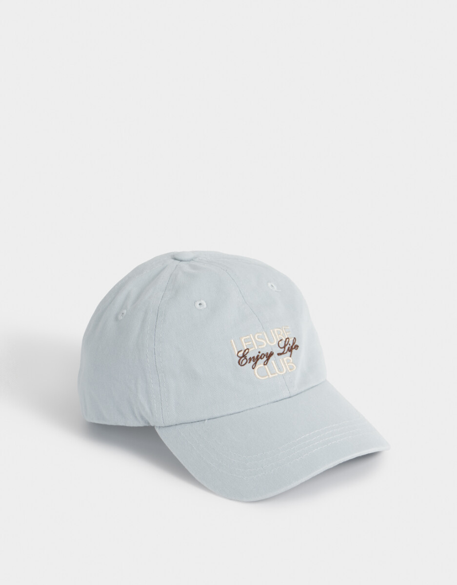 Gorra Canvas Bordada Celeste 