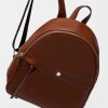Mochila Urban En Cuero Liso Satinado Tabaco
