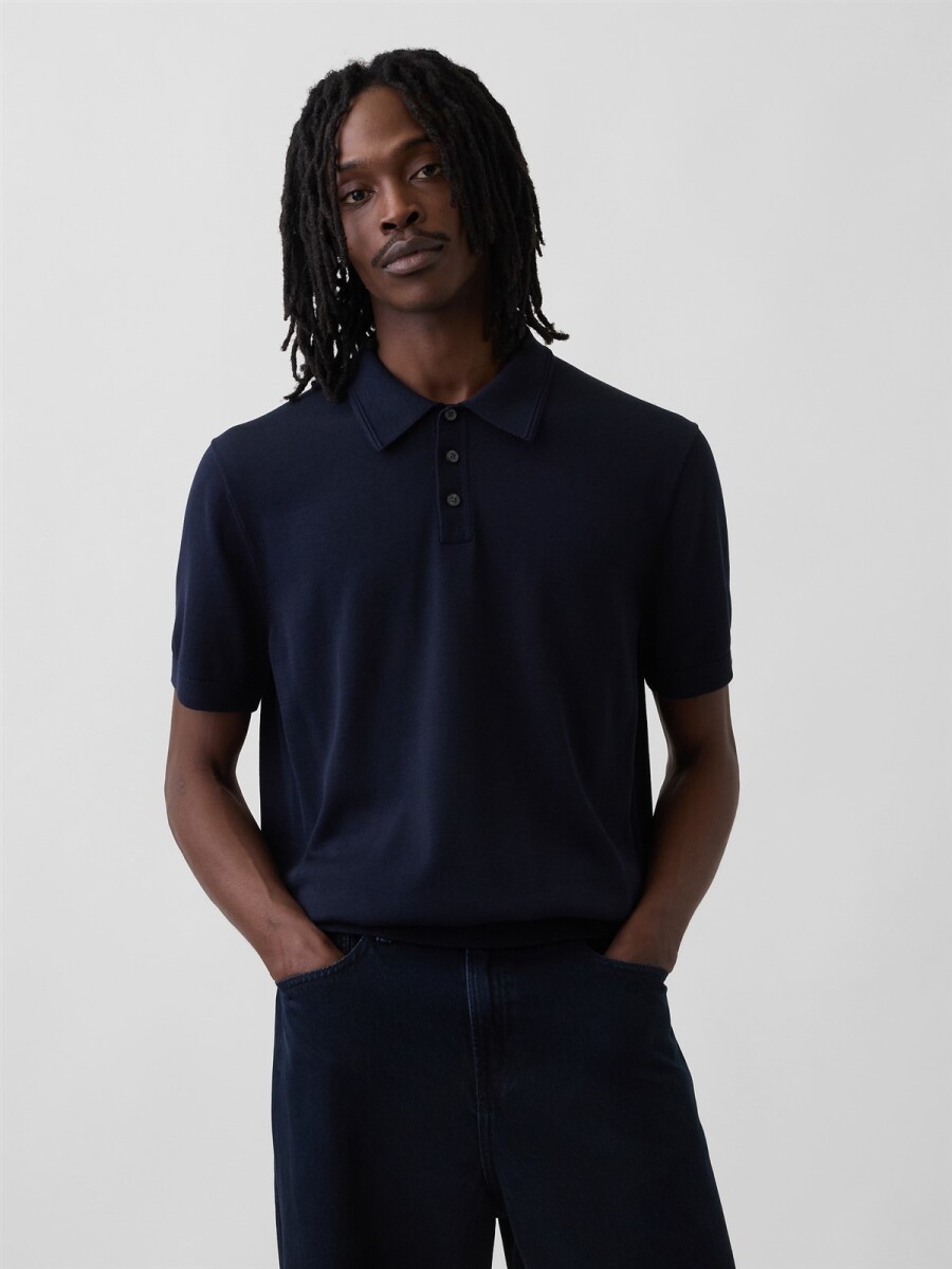 Buzo Tipo Polo Manga Corta Hombre - New Classic Navy 2 