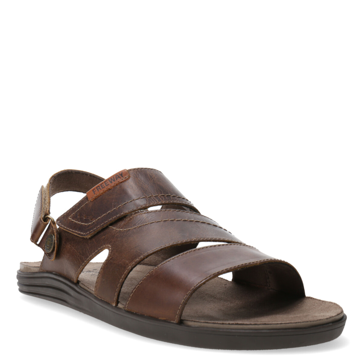 Sandalias de Hombre Freeway Casual - Marrón Habana (Cuero Graso) 