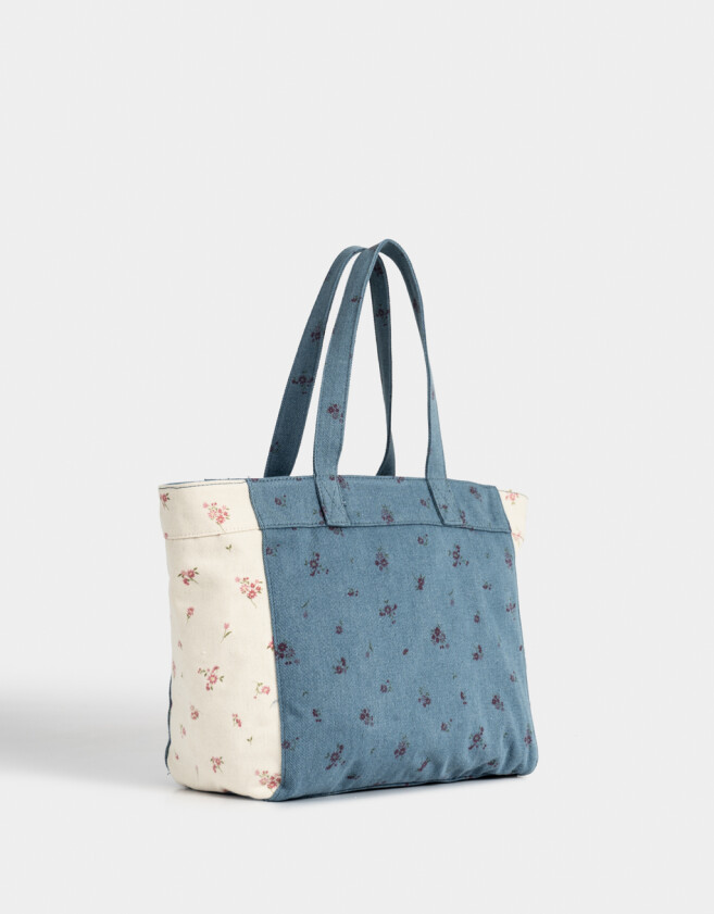 Shopper Cartera Shopper Denim - Estampado Flores