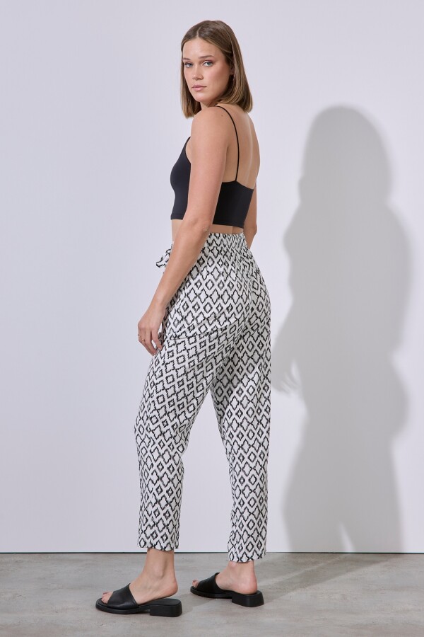 Pantalon Printed BLANCO/NEGRO