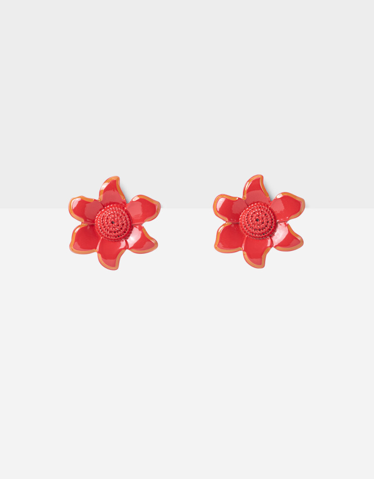 Aros Pasantes Color Aros Pasantes Maxi Flor - Rojo Cereza