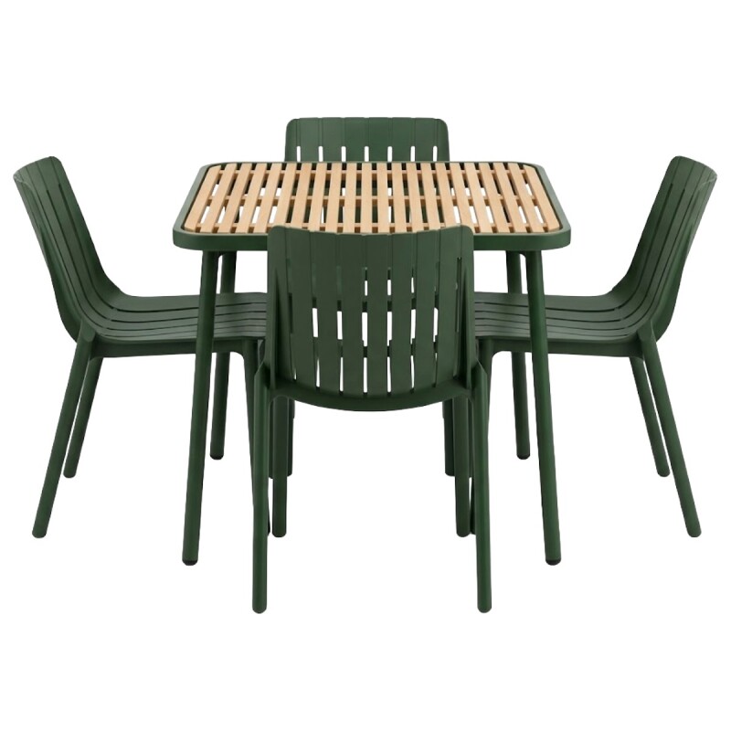 JGO MESA PLAST VERDE P/JARDIN 5PZAS Unica