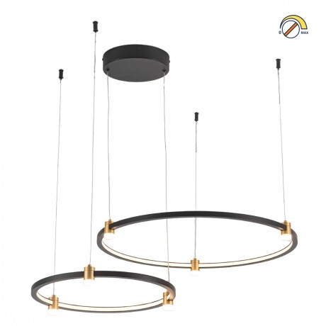 Colgante Led doble anillo negra y dorada 56W Dimerizable Colgante Led doble anillo negra y dorada 56W Dimerizable