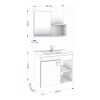 Kit De Armario De Baño Lotus Con Espejo Café/blanco Mdf Mg Kit De Armario De Baño Lotus Con Espejo Café/blanco Mdf Mg