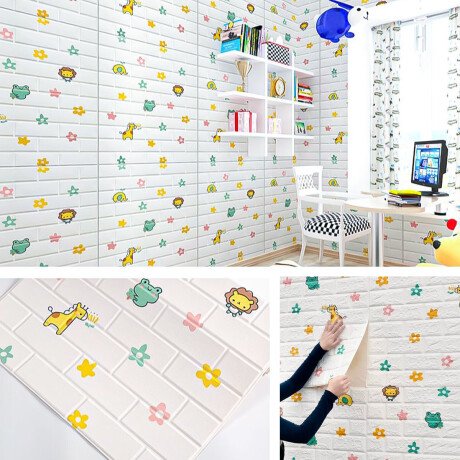 Set 12 Revestimiento 70x77 3D Infantil Adhesivo Pared Jug004012-ni