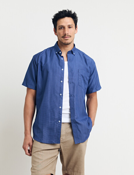 012655 CAMISA HARRINGTON LABEL Azul Osc/celeste