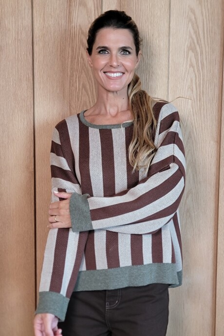 Buzo Universo Raya Chocolate y safari