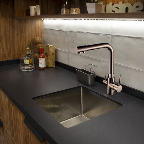 MONOCOMANDO DE COCINA CROMADO DE MESADA PARA INSTALAR CON FILTRO DE AGUA 000