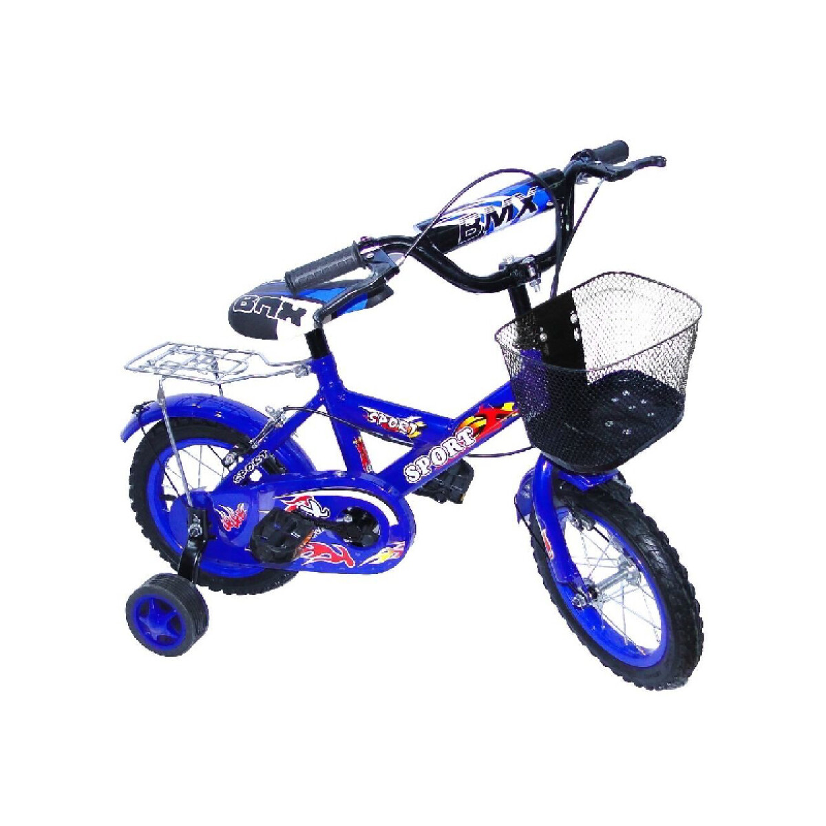 Bicicleta rodado 12 azul con canasto 