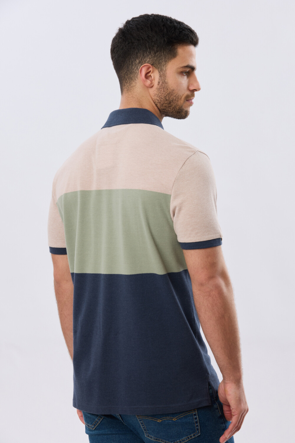 REMERA POLO RAYADA PIQUÉ Verde