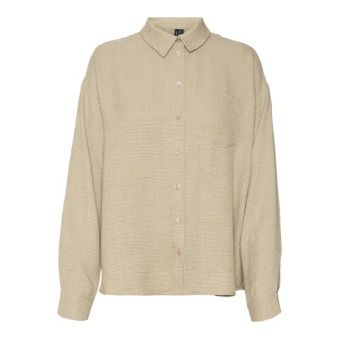 VMMELONEY LS SHIRT WVN GA Silver Mink