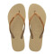 Sandalias de Mujer Havaianas Slim GLitter II Beige Arena - Dorado