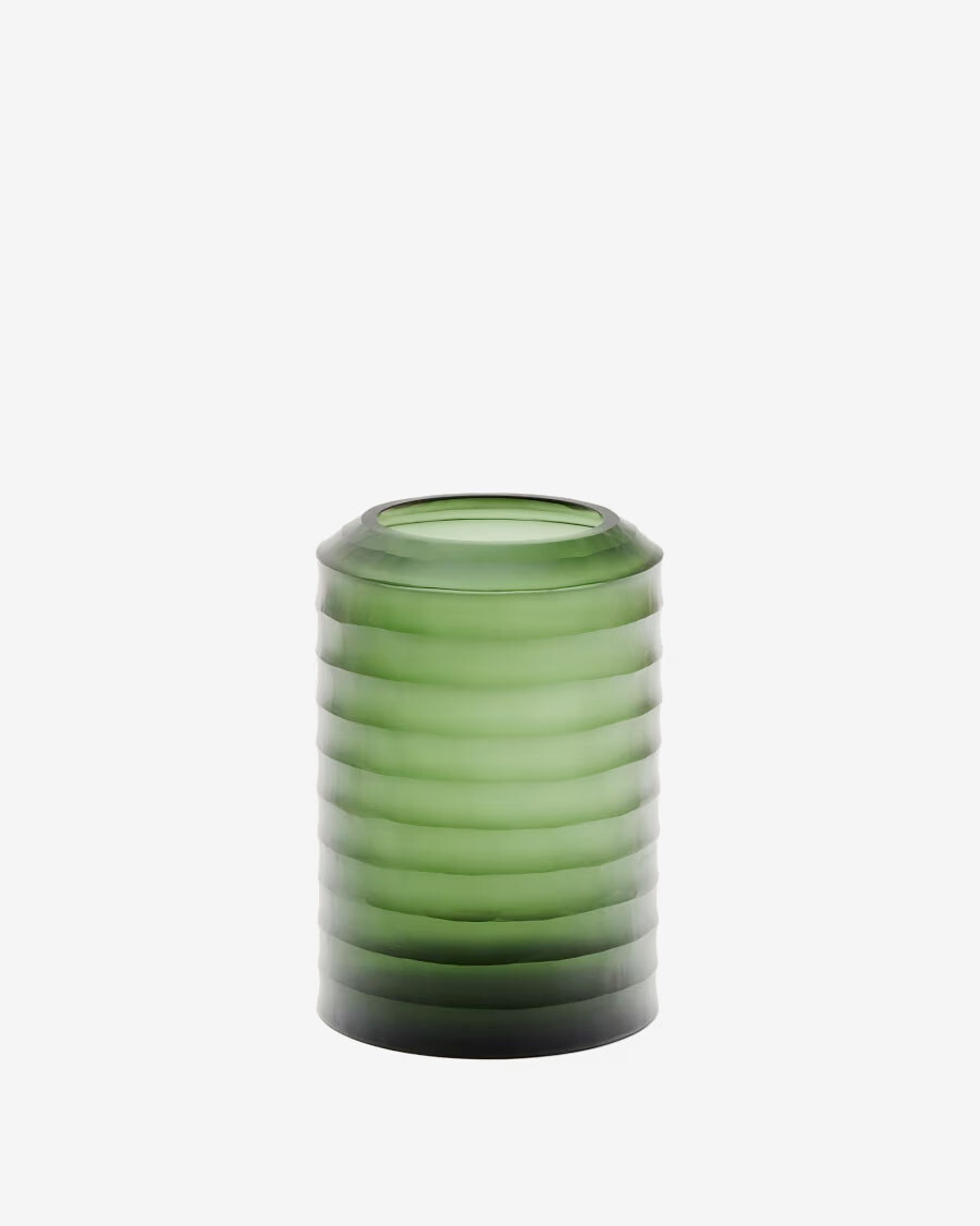 Jarrón Bunce de vidrio reciclado verde 25 cm