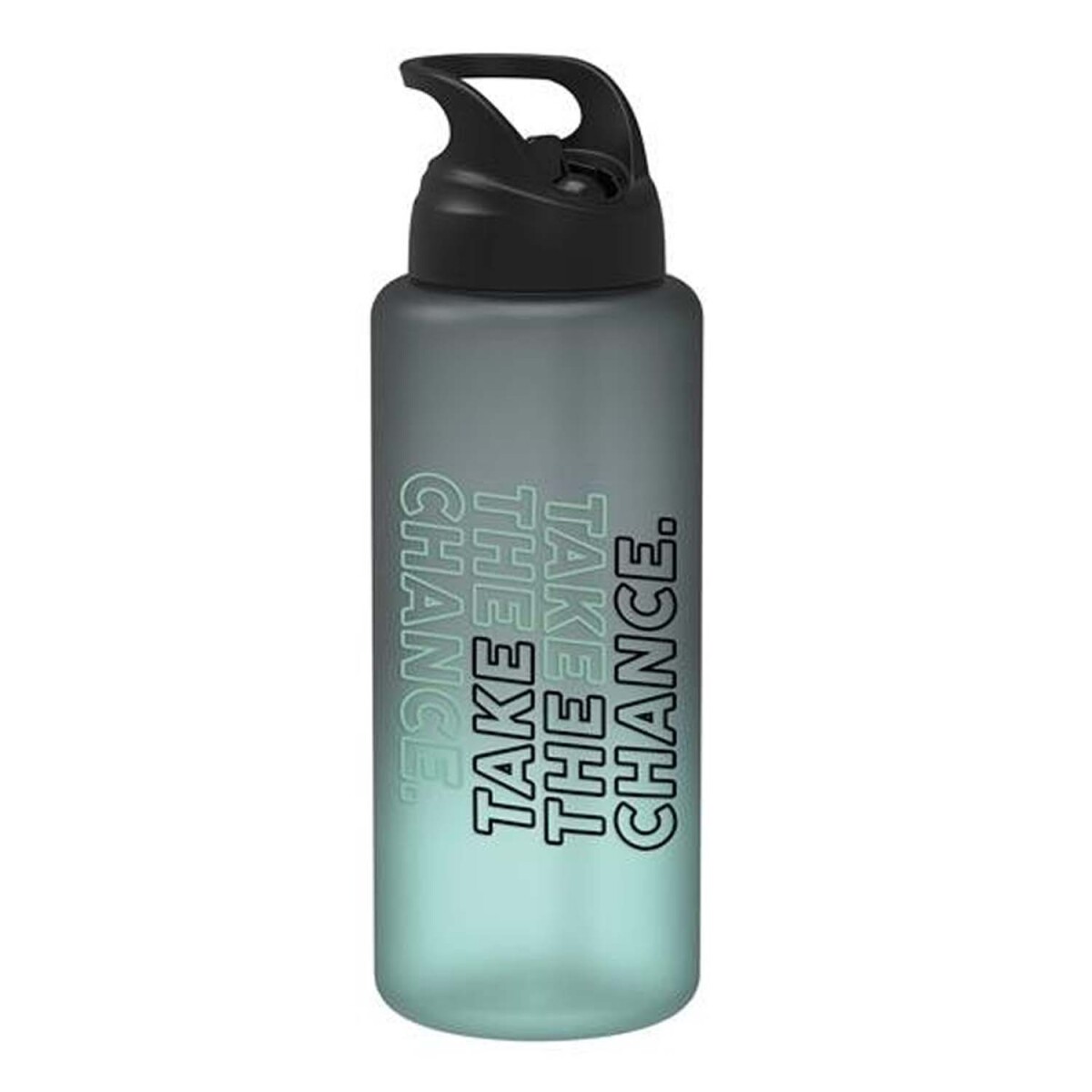 Botella Tritán Deco Letras Plástica 1Lt c/ Manija Moly Renga - Negro 