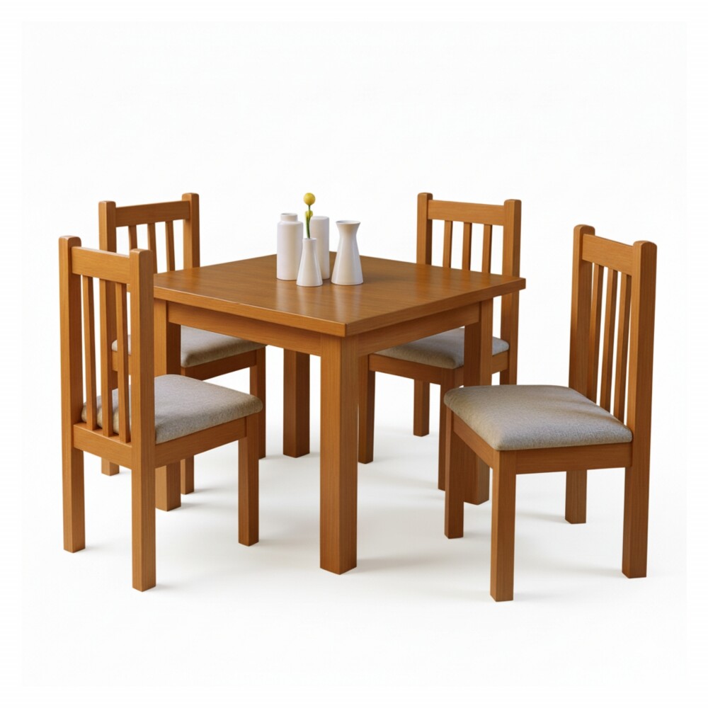 Juego de comedor mesa y 4 sillas madera maciza Juego de comedor mesa y 4 sillas madera maciza