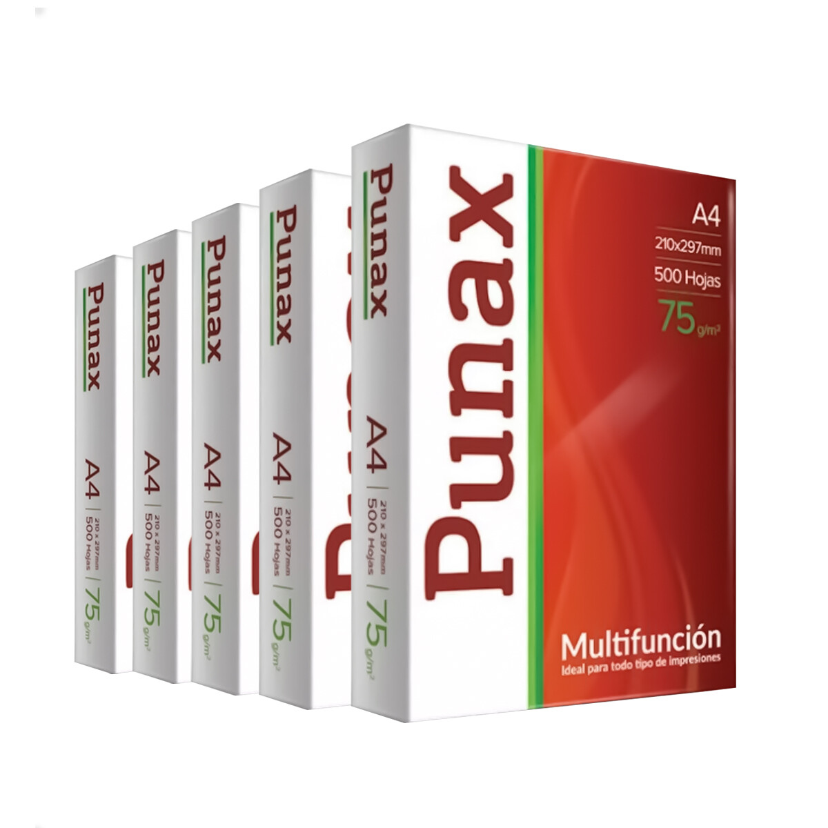 Resma Punax A4 multifunción de 500 hojas de 75g blanco - X5 