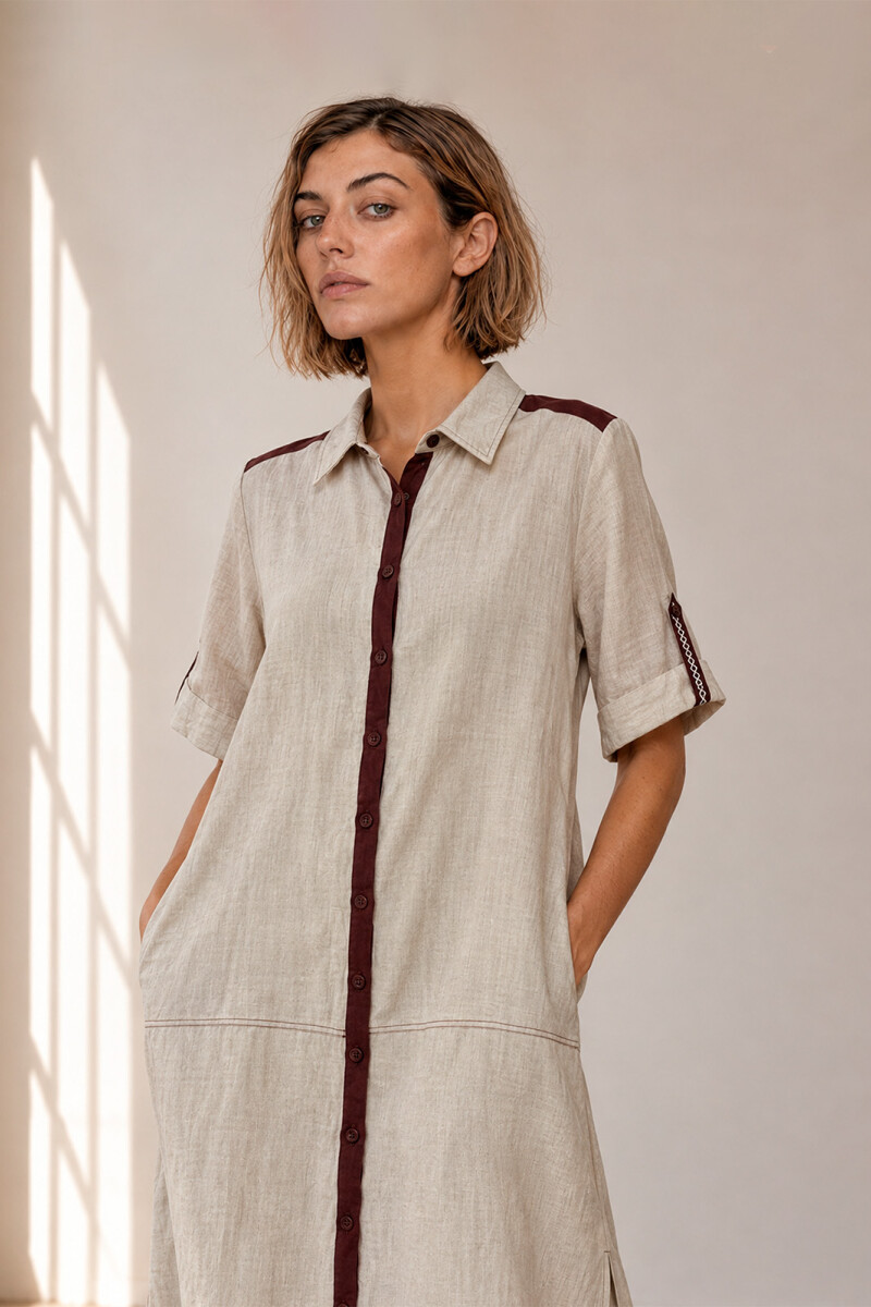 VESTIDO CHEMISE BEIGE