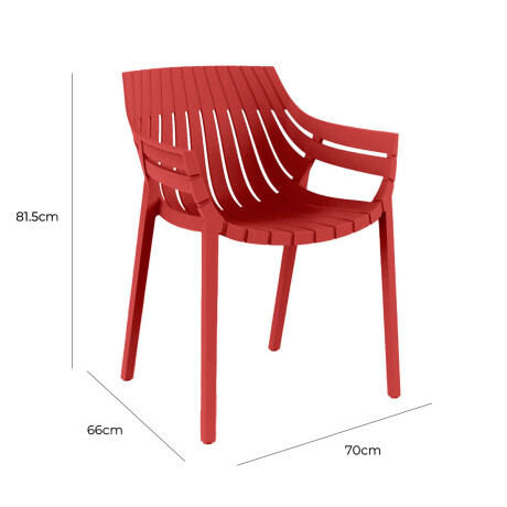 Silla Sillón Hilton Interior Exterior UV 150k Elegante Rojo