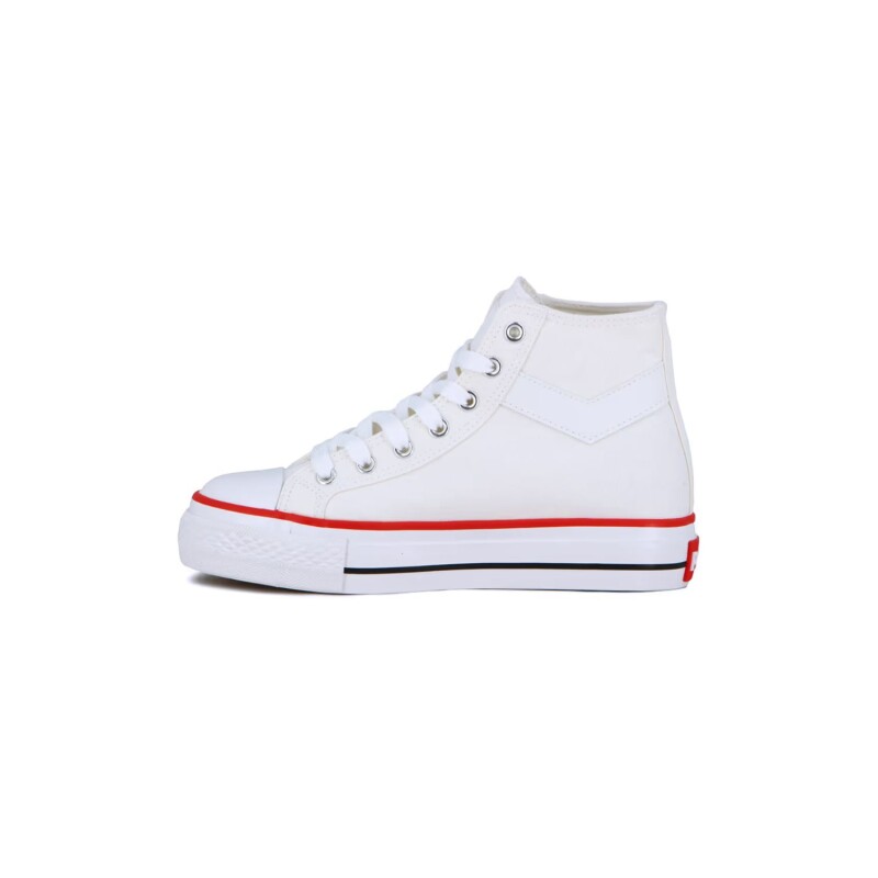 Championes Pony Bota Plataforma Fifth Ave Mujer Blanco