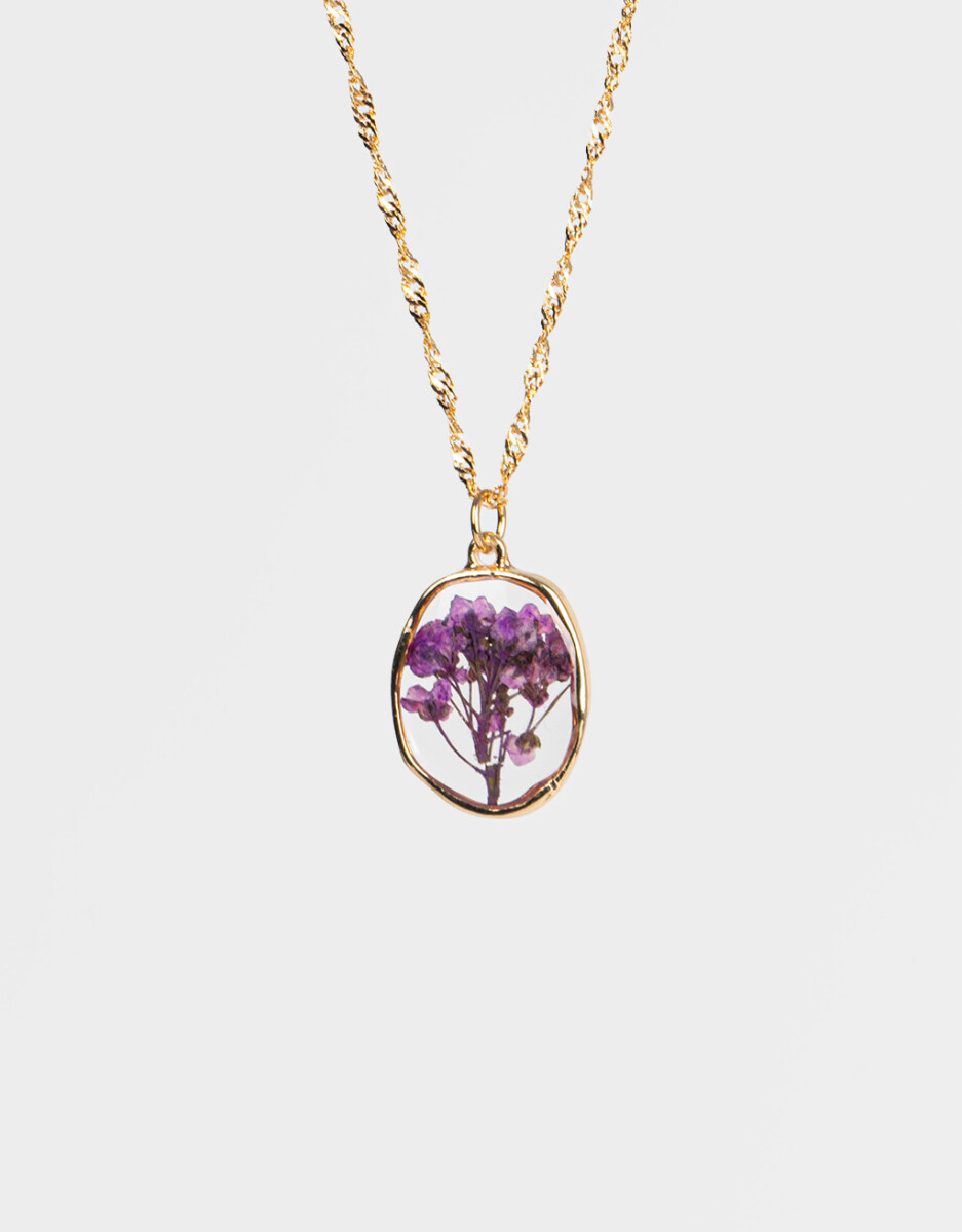 Cadena Corta Con Dije Flor 