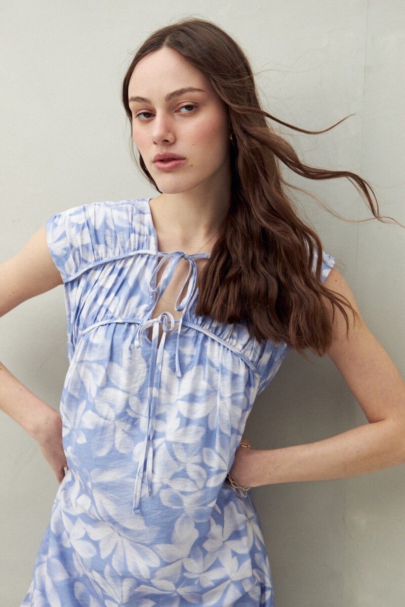 VESTIDO WILLA PRINTED Azul Lavado