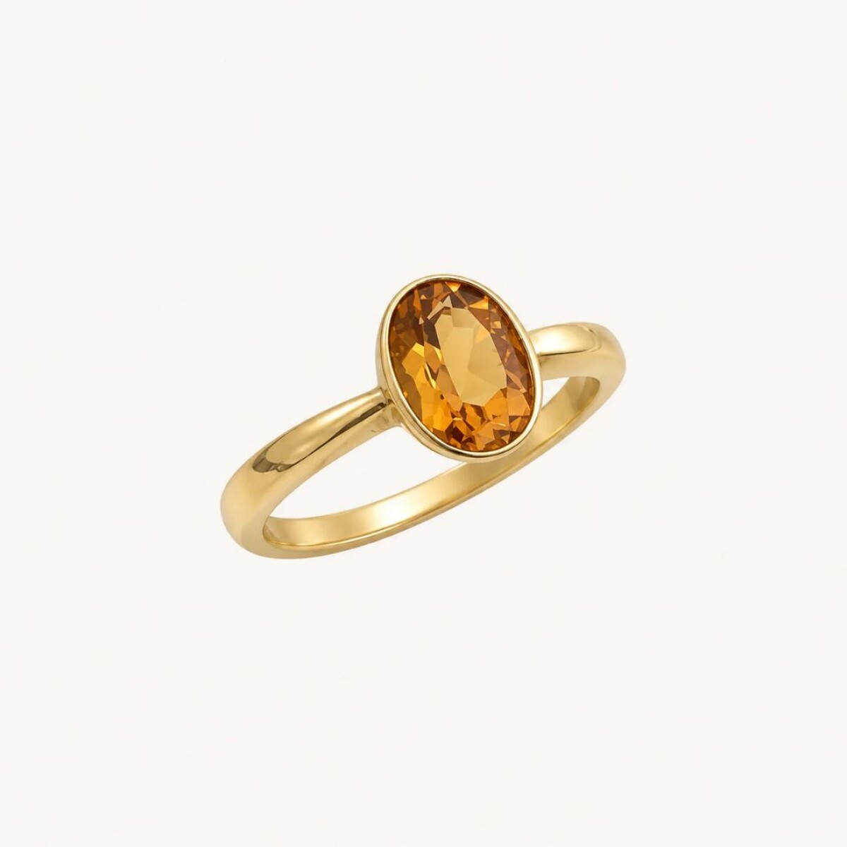 Anillo Crown Citrino - Oro 9k 
