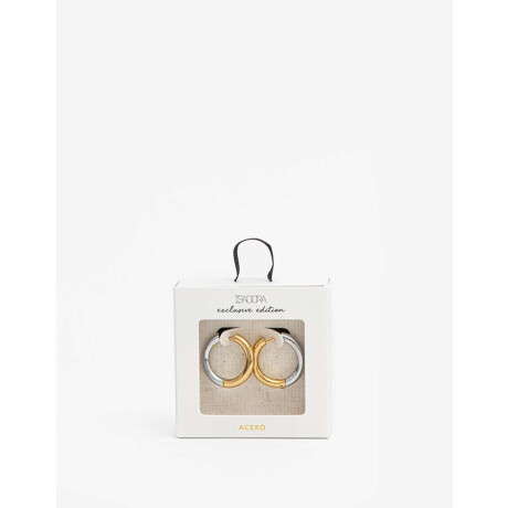 Aros Argolla De Acero Mixplating Combinacion Bicolor