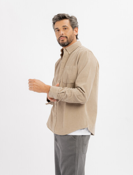 Camisa lisa pana beige
