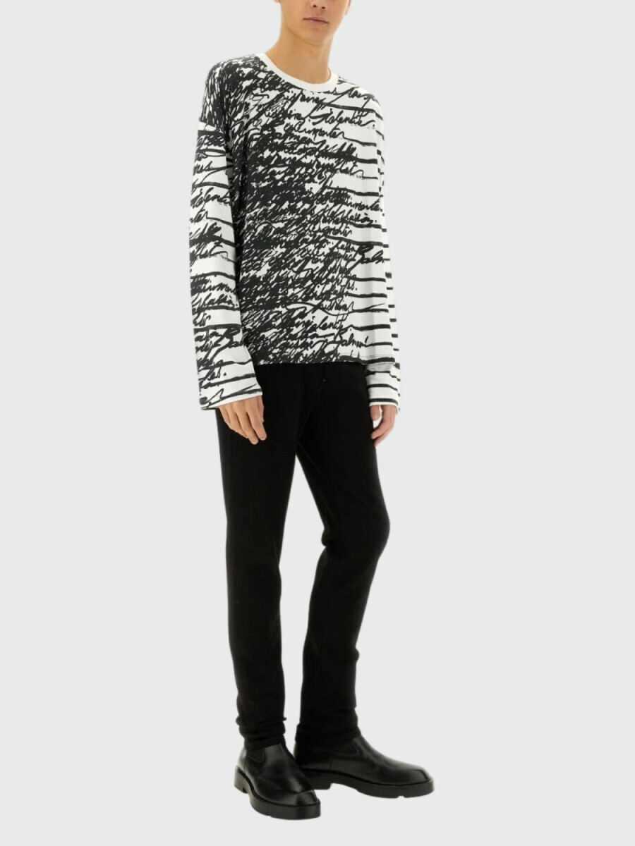 Balmain - Remera manga larga de algodón, Love Letter - Blanco 