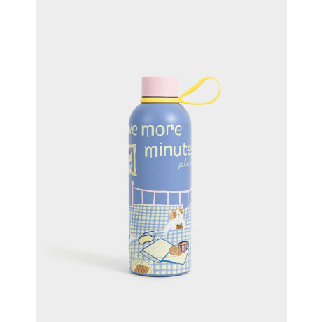 Botella De Acero Inoxidable De 500ml Con Strap De Silicona Azul Marino