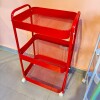 Carro Organizador metálico 3 Estantes y Ruedas Rojo