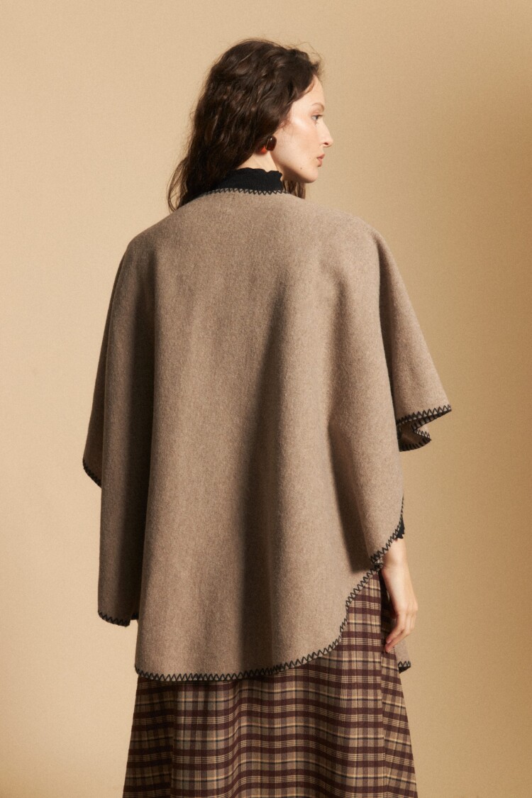 PONCHO MECHA Beige