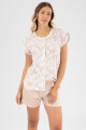 Pijama floral Beige