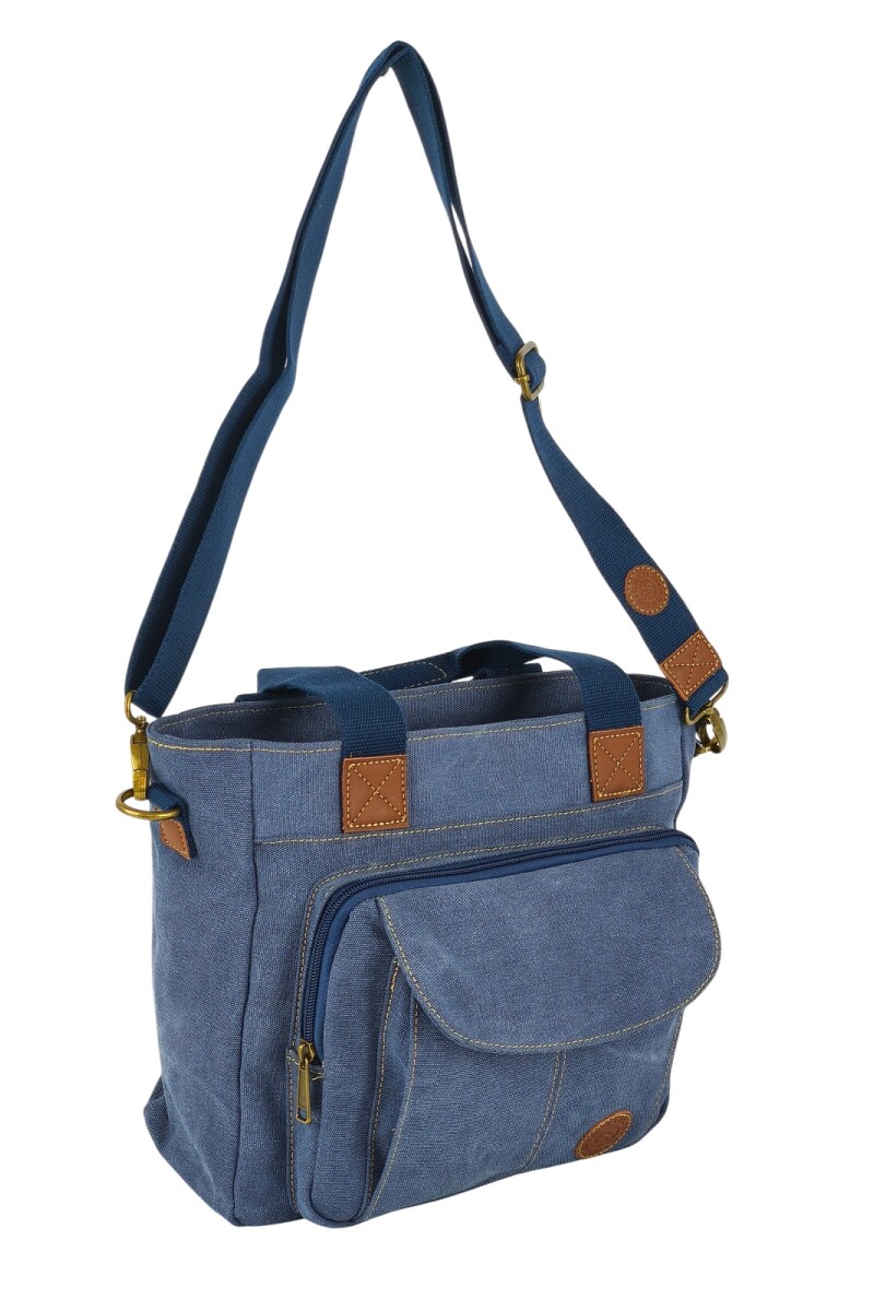 Bolso de lona cartera azul
