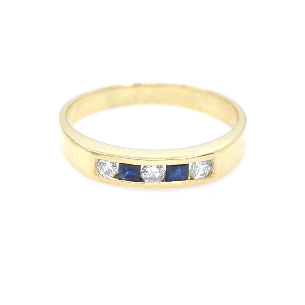 Anillo en oro 18k amarillo, brillantes y zafiros Anillo en oro 18k amarillo, brillantes y zafiros