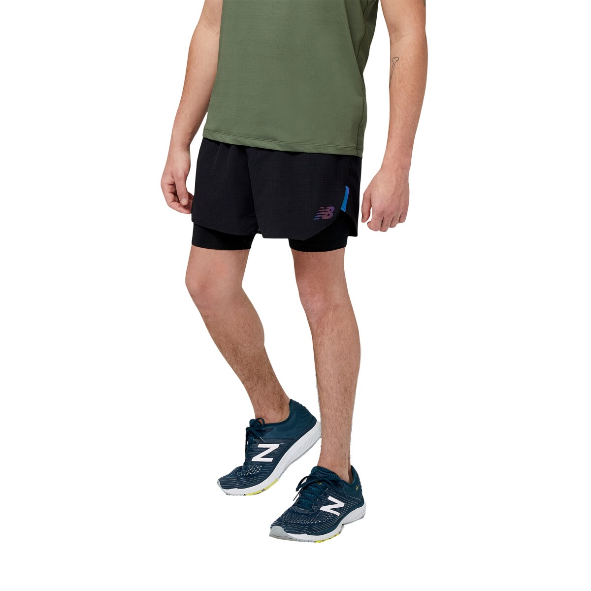 Short New Balance de hombre - Q Speed 5" - MS23282BK - BLACK 