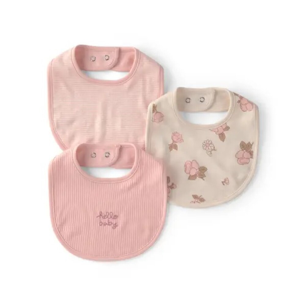 Set x3 baberos carters flores rosa