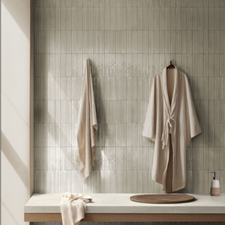 Porcelanato Para Pared 6x24 Brick Dec Struttura 3D Beige Brillo GAMAS DE BEIGE