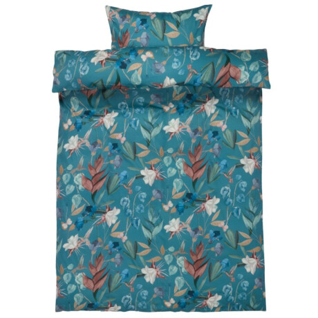 Juego funda nórdica BERTHA satén 155x220 azul Azul