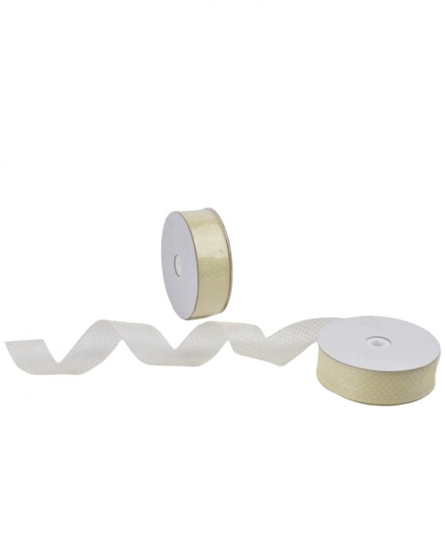 Cinta organza con puntos - 23 mts CREMA