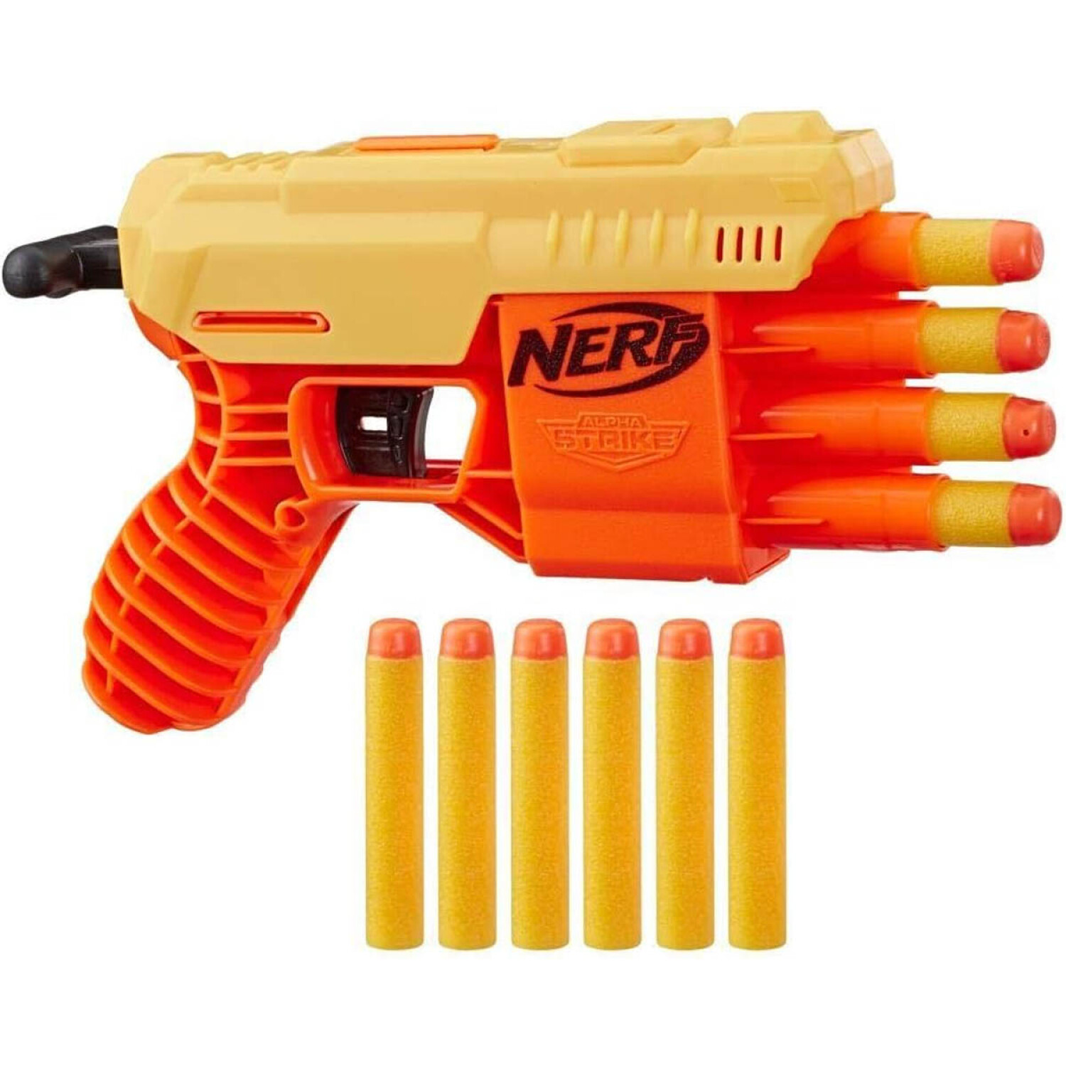 Pistola Hasbro Original Nerf Alpha Strike +8 Dardos Naranja — El