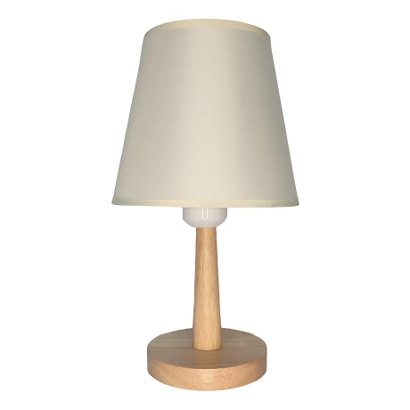 Lampara Portatil De Mesa Velador Nordica Madera Y Lino Cali Blanco
