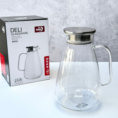 Jarra De Vidio Borisilicato Tapa Metal 2.2L Jarra De Vidio Borisilicato Tapa Metal 2.2L